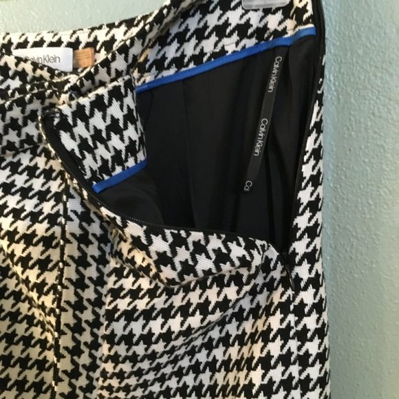 NWOT Calvin Klein Houndstooth Pencil Skirt - Picture 5 of 9